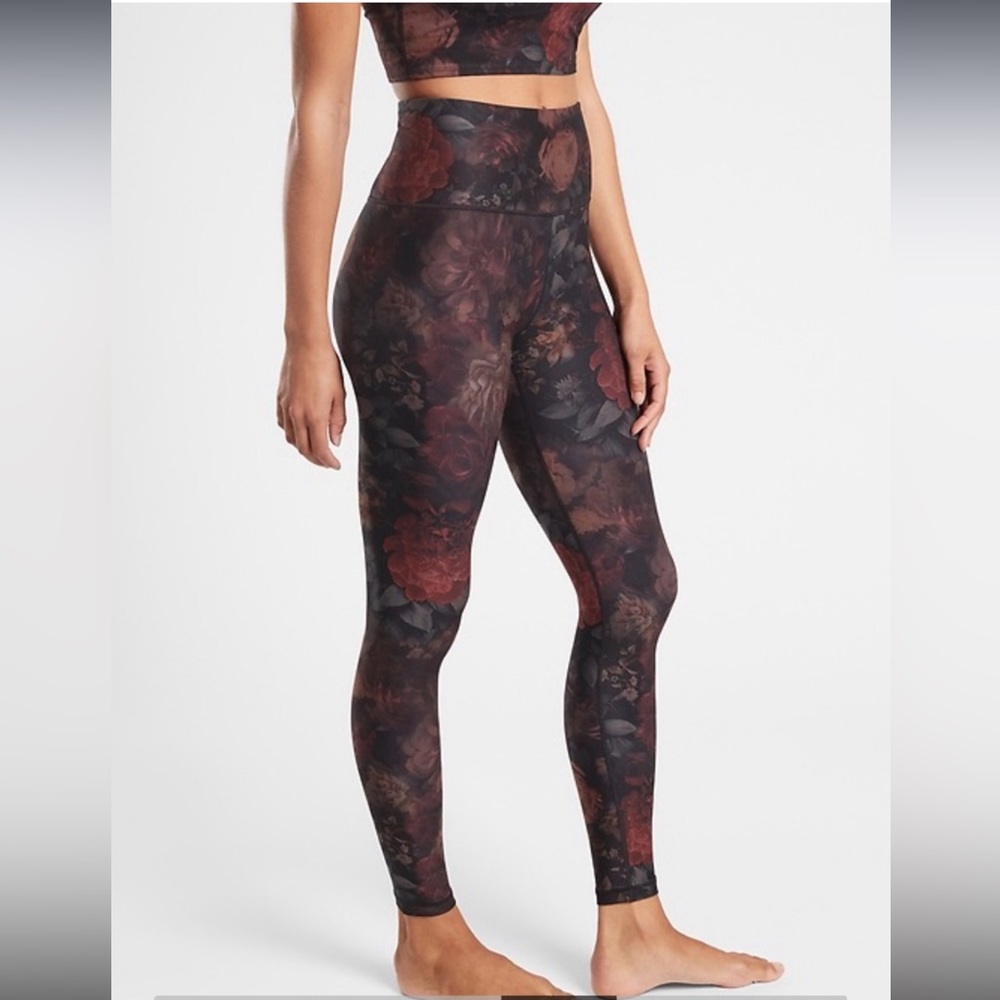 ATHLETA Floral Print Ultra High Rise Elation 7/8 Tight